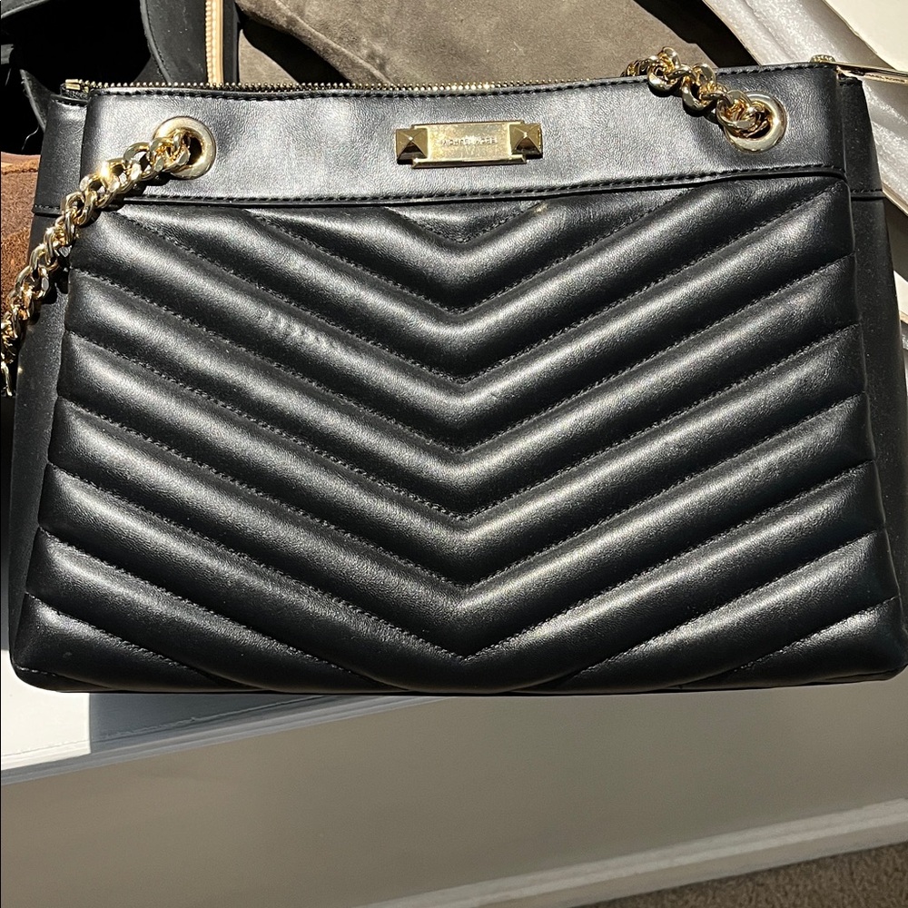 MICHAEL Michael Kors Black Chevron Shoulder Bag